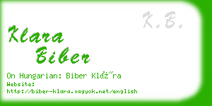 klara biber business card